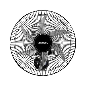 VENTILADOR VENTISOL OSCILANTE PAREDE 50CM BIVOLT PRETO STEEL