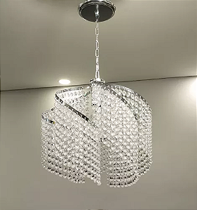 LUSTRE CARACOL PEDRINHA CROMADO REF.31