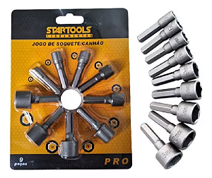 JOGO SOQUETE CANHÃO 9 PEÇAS STARTOOLS