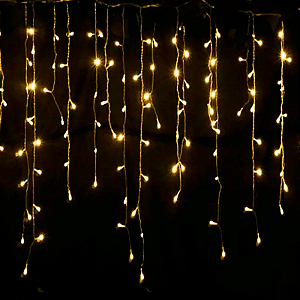 CASCATA 200 LEDS AMARELA  5 METROS 110V