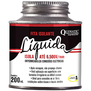 FITA ISOLANTE LIQUIDA 200ML PRETA QUIMATIC