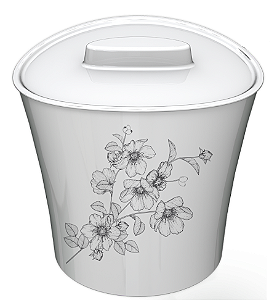 LIXEIRA DURIN BELLART DECORADA DELICATE BRANCA