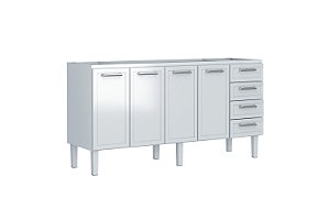 GABINETE COZINHA APOLO FLAT 200CM BRANCA 4G MO