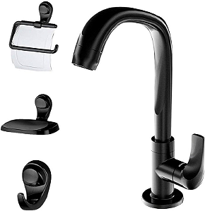 KIT BANHEIRO LORENZETTI 4 PEÇAS COM TORNEIRA BLACK