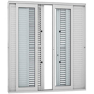 PORTA BALCÃO MULTIFLEX ALUMÍNIO BRANCO 216X200CM