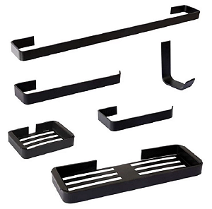 KIT PARA BANHEIRO PRETO ARTPLUS
