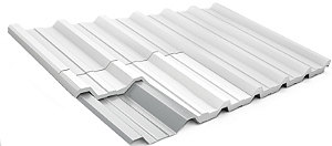 TELHA  SANDUICHE TRAPÉZIO 1 GALVANIZADO 1 PRÉ BRANCA