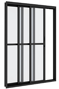 PORTA CORRER 3 FOLHAS VITROLAR PRETA