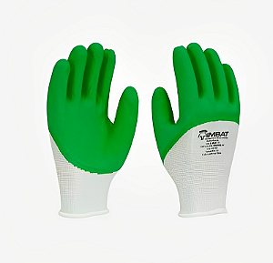 LUVA TRICOTADA ALGODÃO COM LATEX VERDE IMBAT