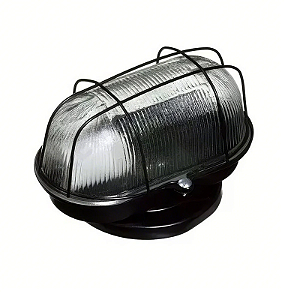 LUMINÁRIA TARTARUGA FERRO OVAL PRETA SAMELUZ