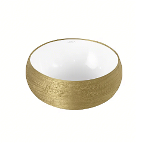 CUBA LEXXA REDONDA DOURADO E BRANCO 31X31