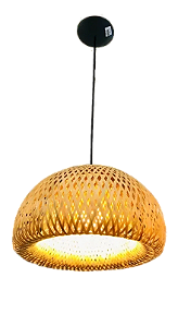 LUSTRE PENDENTE RUSTICO MALIBU BAMBU 35CM