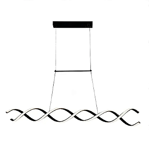 LUSTRE PENDENTE LED ESPIRAL PRETO LUZ BQ/BM/BF