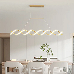 LUSTRE PENDENTE LED ESPIRAL GOLD BQ/BM/BF
