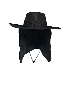 CHAPÉU COM TELA COM PROTEÇÃO NOCAL PRETO