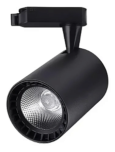 SPOT TRILHO 20W LUZ BRANCA MORNA 4000K PRETO RHOLS CE