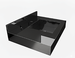 CUBA LATERAL EJS PRETO LISO 60X45