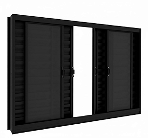 VENEZIANA 6 FOLHAS SEM GRADE 93355 VITROLAR PRETA