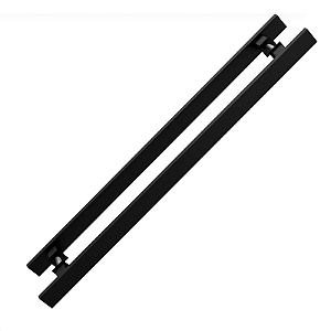 PUXADOR RETANGULAR INOX 3010 PRETO DUPLO 30X10X600