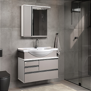 GABINETE BANHEIRO RORATO KIT FIRENZE 83.5 GI
