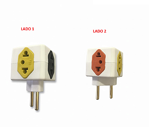PINO CUBO 2P 3T LARANJA/AMARELO/PRETO 10A 1T 20A VERMELHO