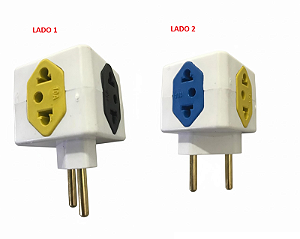PINO CUBO 2P 3T AZUL/AMARELO/PRETO 10A 1T 20A VERMELHO