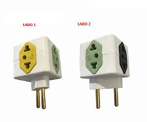 PINO CUBO 2P 3T AMARELO/VERDE MUSGO/PRETO 10A 1T 20A VERMELHO