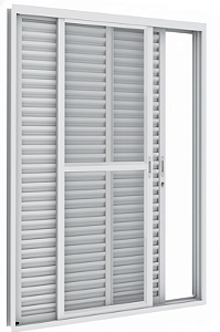 PORTA BASCULANTE CORRER 3 FOLHAS 1,5X2,16X0,14 COM TRAVA BRANCA DIREITA