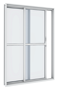 PORTA BASCULANTE CORRER 2 FOLHAS 1,50X2,16X0,14 COM TRAVA BRANCO DIREITA