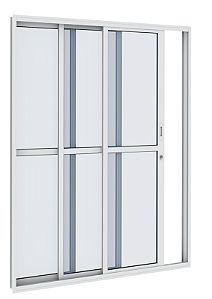 PORTA BASCULANTE CORRER 3 FOLHAS 1,50X2,10X0,10 COM TRAVA BRANCA DIREITA