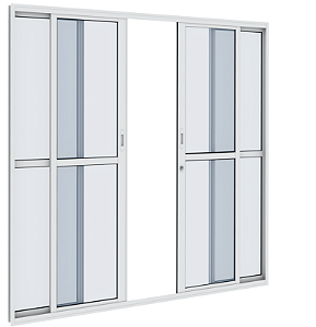 PORTA BASCULANTE CORRER 4 FOLHAS 2,00X2,10X0,07 COM TRAVA BRANCA