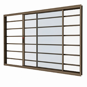 VITRO 2 FOLHAS 1,50X1,00X0,70 COM GRADE COM FECHADURA BRONZE