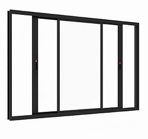 VITRO 2 FOLHAS MÓVEL 1,50X1,00X0,50 SEM GRADE COM FECHADURA PRETO