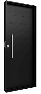 PORTA GIRATÓRIO SEM FRISO COM PUXADOR 0,85X2,15X0,14 PRETO DIREITA