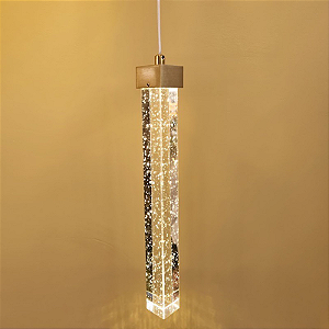 LUMINÁRIA PENDENTE LED CRISTAL CILÍNDRICO EMPIRE