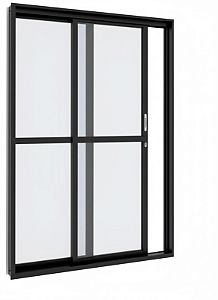 PORTA VITROLAR CORRER 2F 150X216X14 PRETA DIREITA