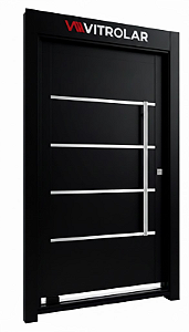 PORTA VITROLAR PIVOTANTE 120MT COM FRISO PRETA DIREITA