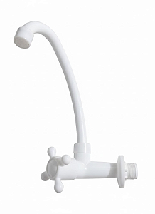 TORNEIRA PLÁSTICO BICO MÓVEL PAREDE HIDROTEC BRANCO