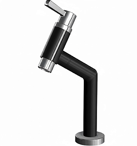 TORNEIRA DURIN LAVATÓRIO MESA COM AREJADOR 1/4 VENEZA PRETO/CROMADO