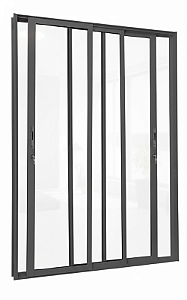 PORTA CORRER ALUMÍNIO 3 FOLHAS MÓVEL 215X100X10 PRETA