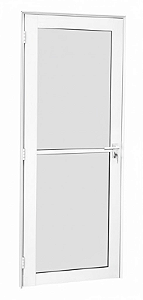 PORTA ALUMÍNIO BORDA PANOR 215X84X37 DIREITA BRANCA