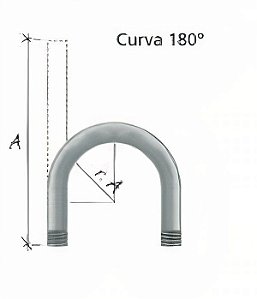 CURVA ZINCADA 180º X 2"