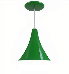 PENDENTE TULIPA ALUMÍNIO VERDE