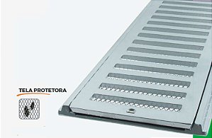 GRELHA PARA ESCOAMENTO LEVE COM PARAFUSO E TELA 10X100 ESCOVADO