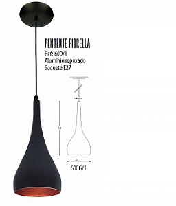 PENDENTE FIORELLA GRANDE PRETO 600/1 G