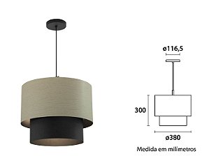 PENDENTE WOOD CLARO 380MM 3XE27 CHUMBO