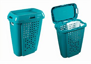 ROUPEIRO TELADO COM CESTO CAPACIDADE DE 45L VERDE