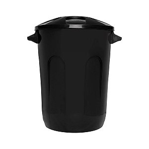 CESTO FECHADO COM  TAMPA 60L PRETO ECO NATURE