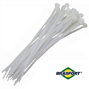 ABRAÇADEIRA DE NYLON 7,6X400MM BRANCA COM 50 BRASFORT