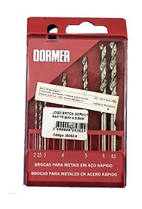 JOGO BROCA DORMER AÇO RÁPIDO 7PÇS 2MM A 6,5MM